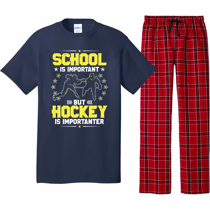 School Is Important, But Hockey Is Importanter Hockey Tee Pajama Set