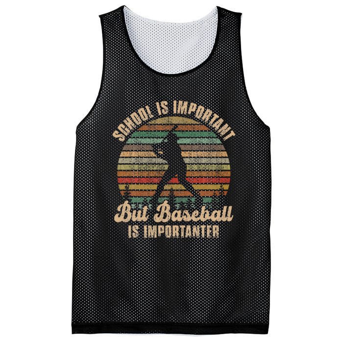 School Is Important But Baseball Is Importanter For Kids Mesh Reversible Basketball Jersey Tank