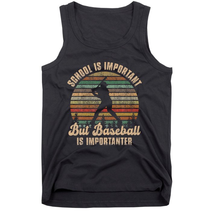 School Is Important But Baseball Is Importanter For Kids Tank Top