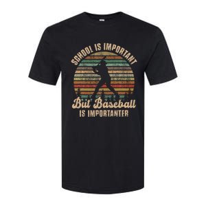 School Is Important But Baseball Is Importanter For Kids Softstyle CVC T-Shirt