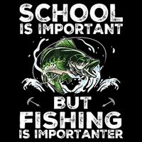School Is Important But Fishing Is Importanter Funny Fishing City Backpack