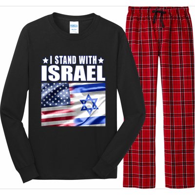 Support Israel I Stand With Israel Us Israel Flag Combined Long Sleeve Pajama Set