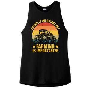 School Is Important Farming Is Importanter Ladies PosiCharge Tri-Blend Wicking Tank