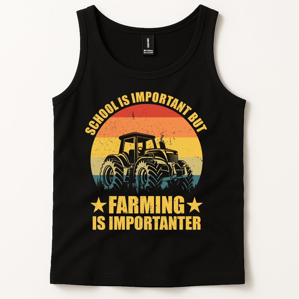 School Is Important Farming Is Importanter Tank Top