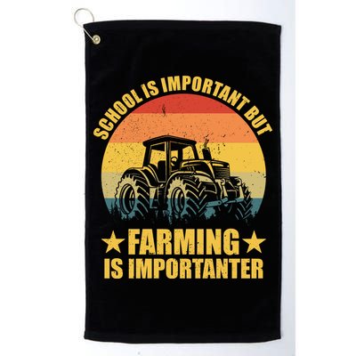 School Is Important Farming Is Importanter Golf Towel