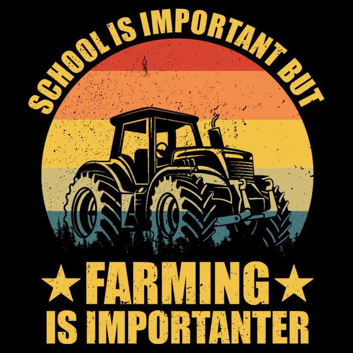 School Is Important Farming Is Importanter Women's V-Neck T-Shirt