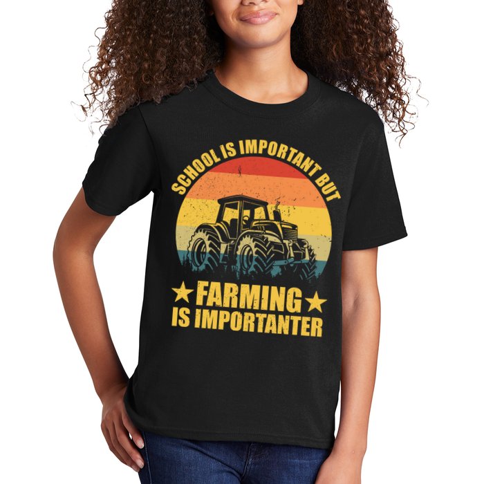 School Is Important Farming Is Importanter Kids T-Shirt