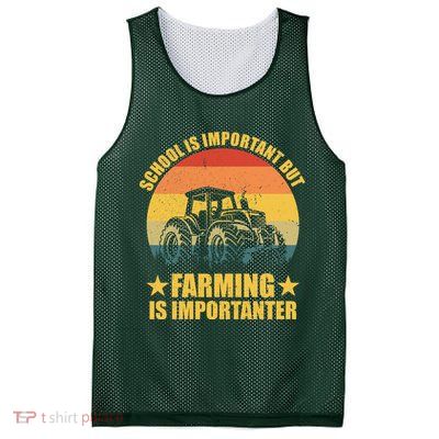 School Is Important Farming Is Importanter Mesh Reversible Basketball Jersey Tank