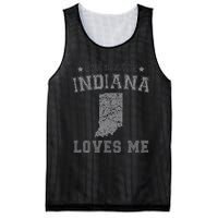 Someone In Indiana Loves Me Heart Vintage State Mesh Reversible Basketball Jersey Tank