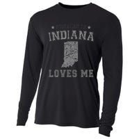 Someone In Indiana Loves Me Heart Vintage State Cooling Performance Long Sleeve Crew