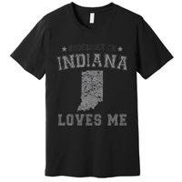 Someone In Indiana Loves Me Heart Vintage State Premium T-Shirt