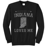 Someone In Indiana Loves Me Heart Vintage State Tall Sweatshirt