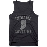 Someone In Indiana Loves Me Heart Vintage State Tank Top