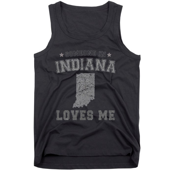 Someone In Indiana Loves Me Heart Vintage State Tank Top