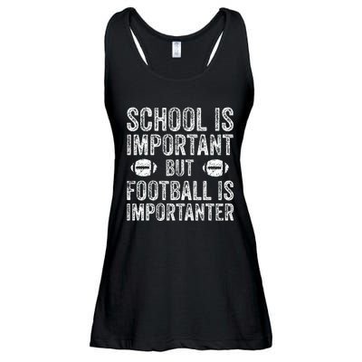 School Is Important Football Is Importanter Football Lineman Ladies Essential Flowy Tank