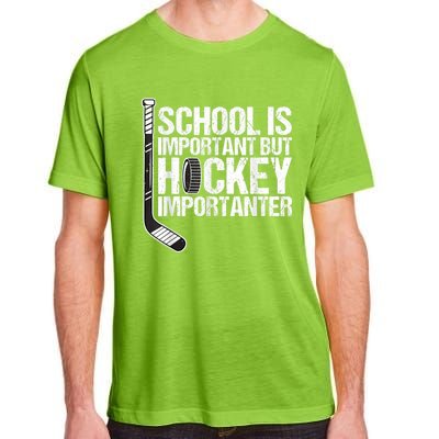 School Is Important But Hockey Is Importanter Funny Gift Adult ChromaSoft Performance T-Shirt