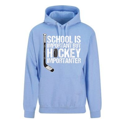 School Is Important But Hockey Is Importanter Funny Gift Unisex Surf Hoodie