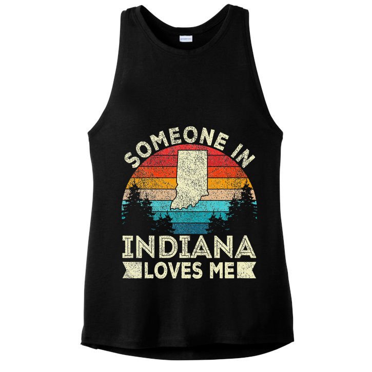 Someone In Indiana Loves Me Retro Indiana Ladies PosiCharge Tri-Blend Wicking Tank