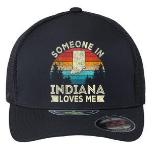 Someone In Indiana Loves Me Retro Indiana Flexfit Unipanel Trucker Cap