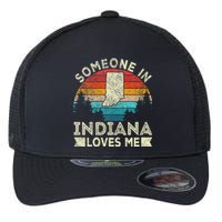 Someone In Indiana Loves Me Retro Indiana Flexfit Unipanel Trucker Cap