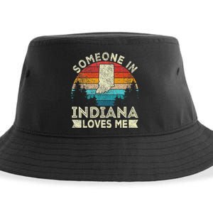 Someone In Indiana Loves Me Retro Indiana Sustainable Bucket Hat