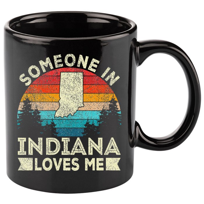 Someone In Indiana Loves Me Retro Indiana 11oz C Handle Ceramic Mug