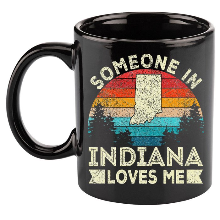 Someone In Indiana Loves Me Retro Indiana 11oz C Handle Ceramic Mug