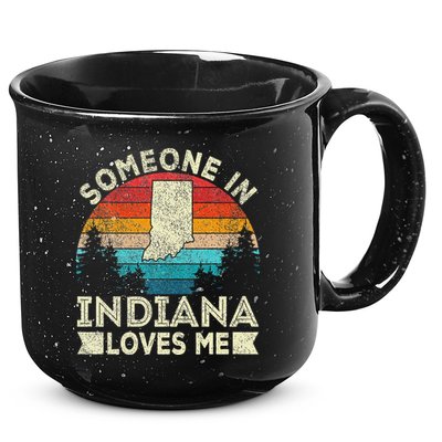 Someone In Indiana Loves Me Retro Indiana 15oz Campfire Ceramic Mug