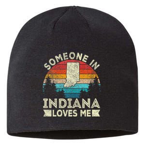 Someone In Indiana Loves Me Retro Indiana Sustainable Beanie