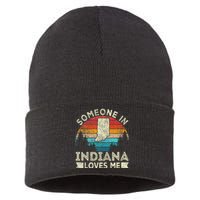 Someone In Indiana Loves Me Retro Indiana Sustainable Knit Beanie