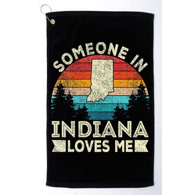 Someone In Indiana Loves Me Retro Indiana Golf Towel