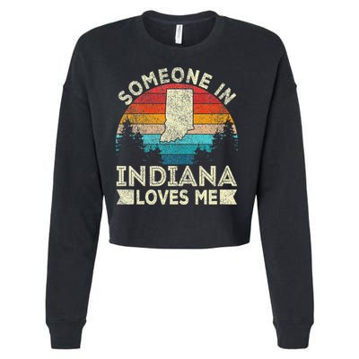 Someone In Indiana Loves Me Retro Indiana Cropped Pullover Crew