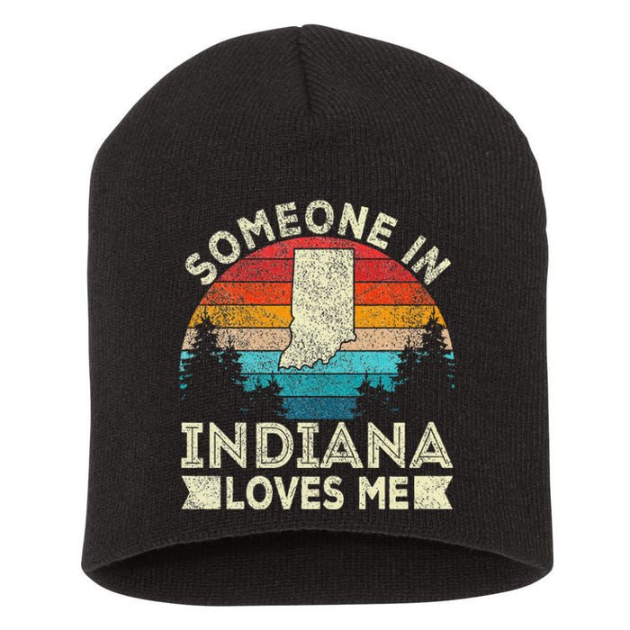 Someone In Indiana Loves Me Retro Indiana Short Acrylic Beanie