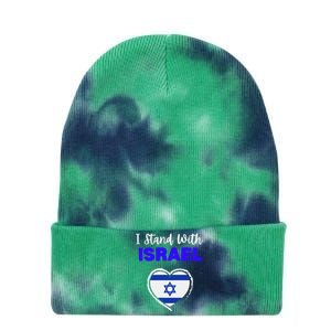 Support Israel I Stand With Israel Israeli Flag Tie Dye 12in Knit Beanie