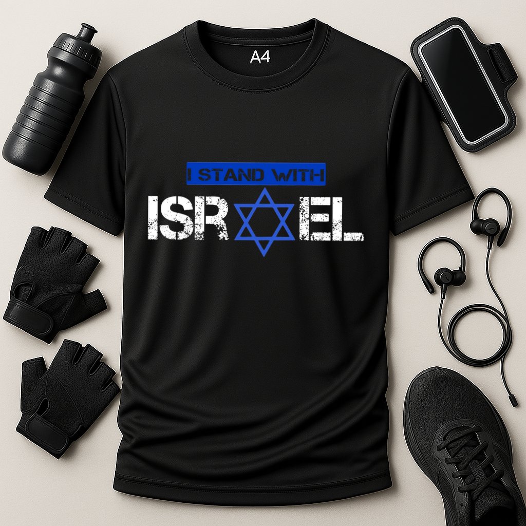 Support Israel I Stand With Israel Israeli Flag Design Performance Shirt