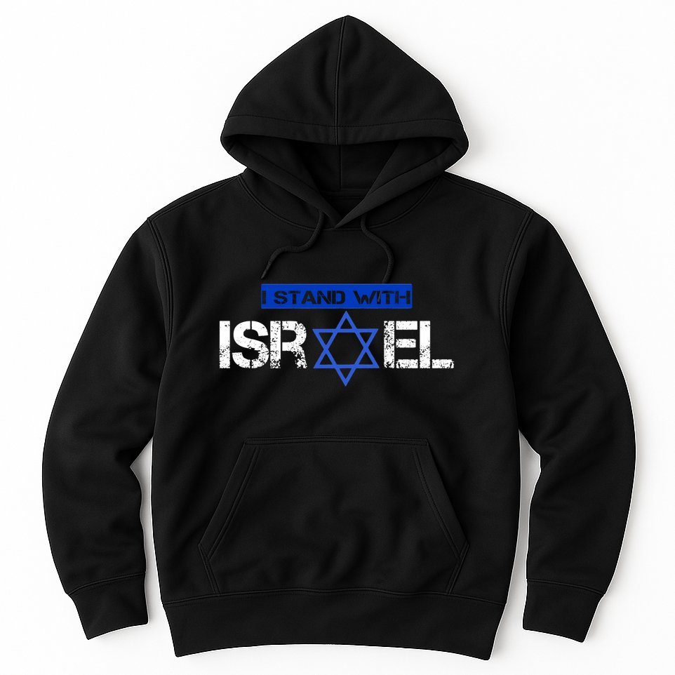 Support Israel I Stand With Israel Israeli Flag Design Hoodie