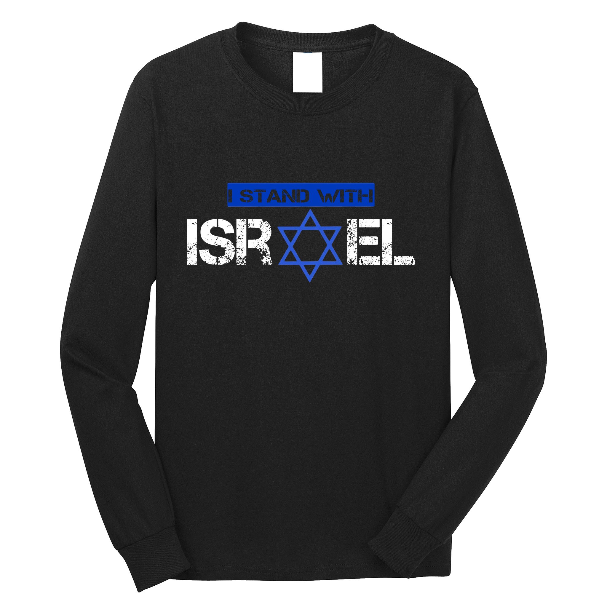 Support Israel I Stand With Israel Israeli Flag Design Long Sleeve Shirt