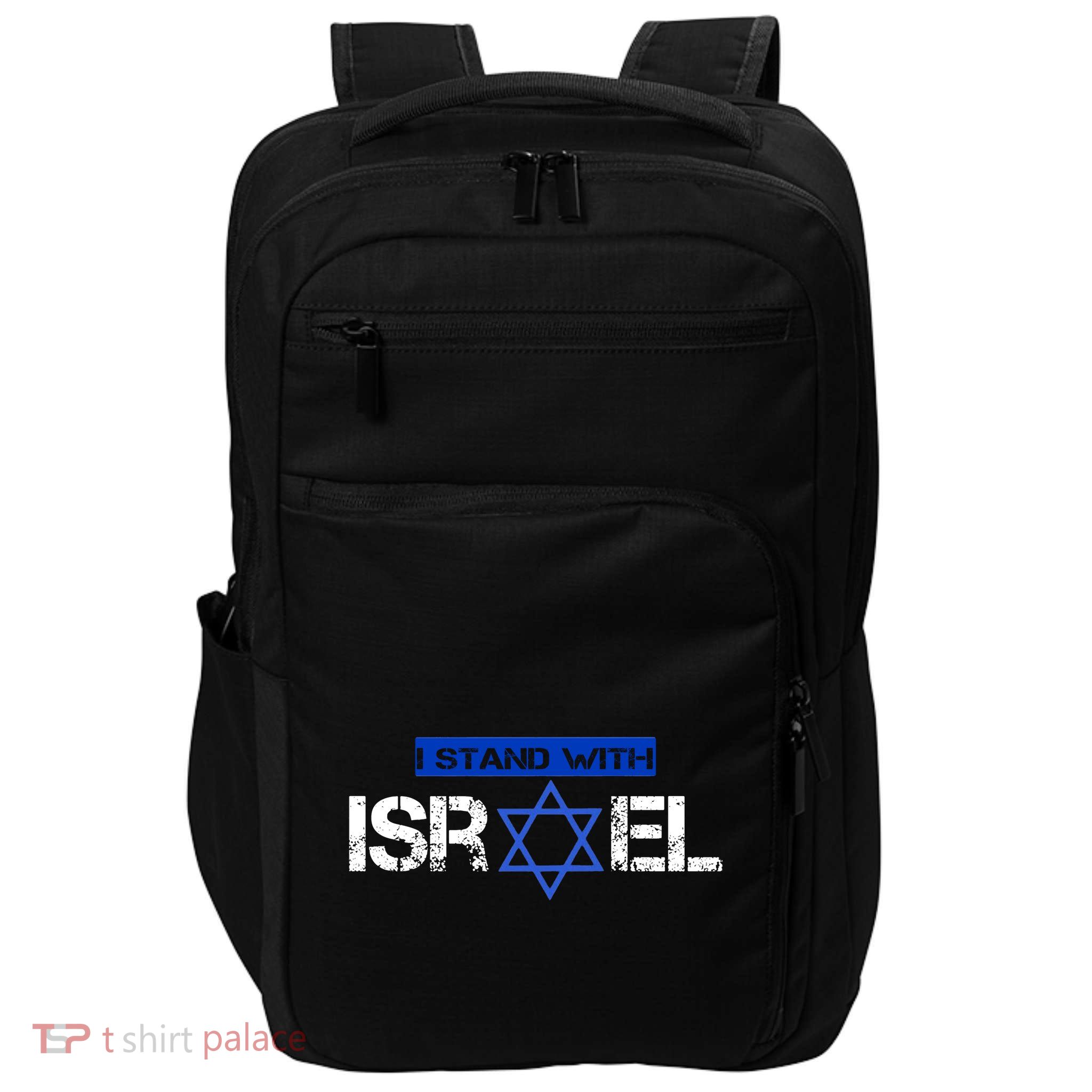 Support Israel I Stand With Israel Israeli Flag Design Impact Tech Backpack