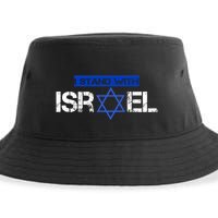 Support Israel I Stand With Israel Israeli Flag Design Sustainable Bucket Hat