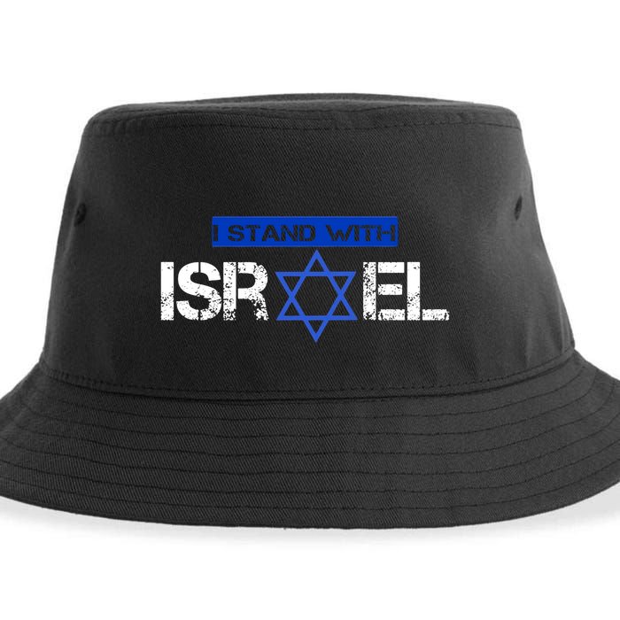 Support Israel I Stand With Israel Israeli Flag Design Sustainable Bucket Hat