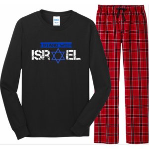 Support Israel I Stand With Israel Israeli Flag Design Long Sleeve Pajama Set