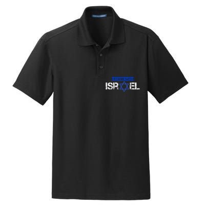 Support Israel I Stand With Israel Israeli Flag Design Dry Zone Grid Polo