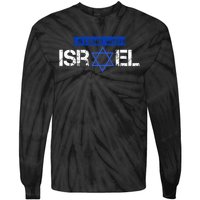 Support Israel I Stand With Israel Israeli Flag Design Tie-Dye Long Sleeve Shirt