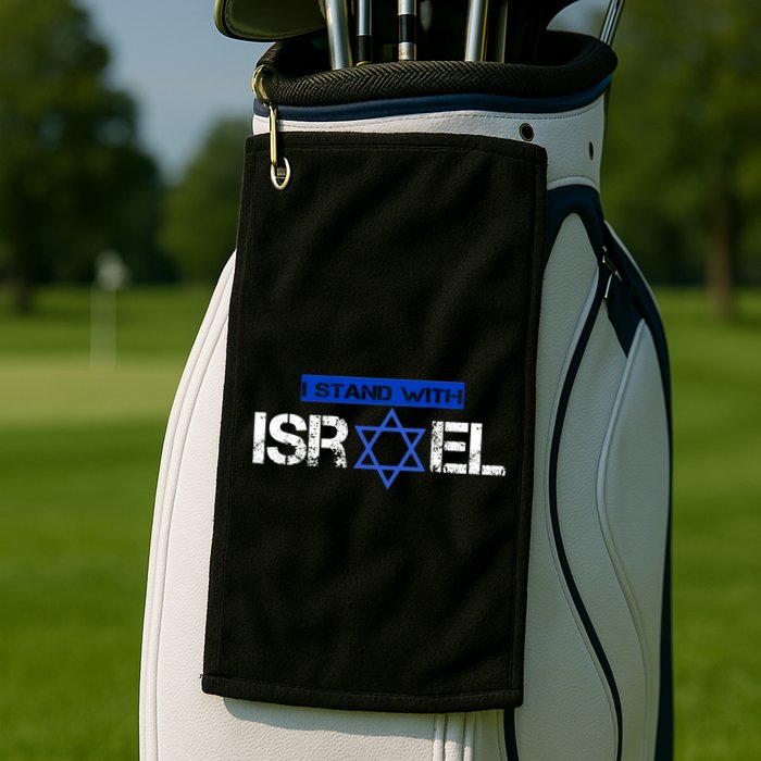 Support Israel I Stand With Israel Israeli Flag Design Golf Towel