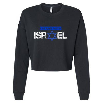 Support Israel I Stand With Israel Israeli Flag Design Cropped Pullover Crew