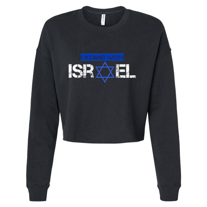 Support Israel I Stand With Israel Israeli Flag Design Cropped Pullover Crew