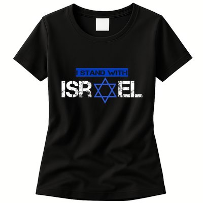 Support Israel I Stand With Israel Israeli Flag Design Womens T-Shirt