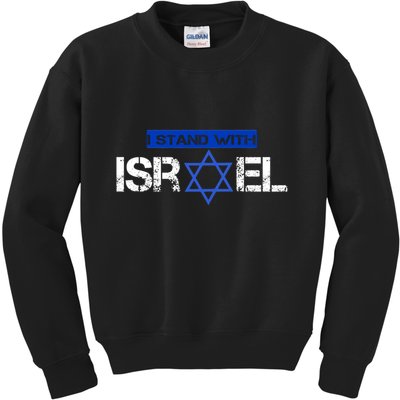 Support Israel I Stand With Israel Israeli Flag Design Kids Sweatshirt