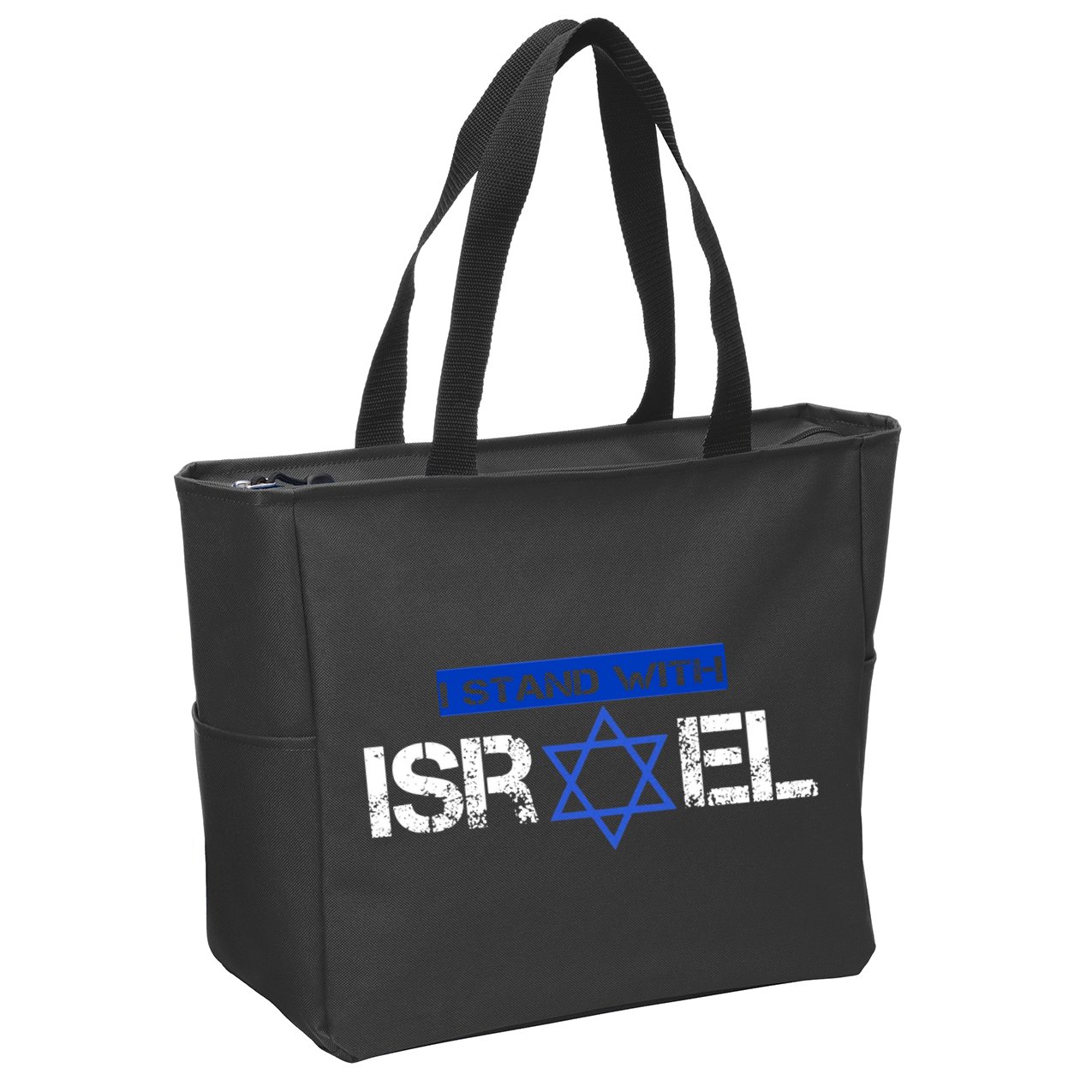 Support Israel I Stand With Israel Israeli Flag Design Zip Tote Bag