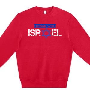 Support Israel I Stand With Israel Israeli Flag Design Premium Crewneck Sweatshirt